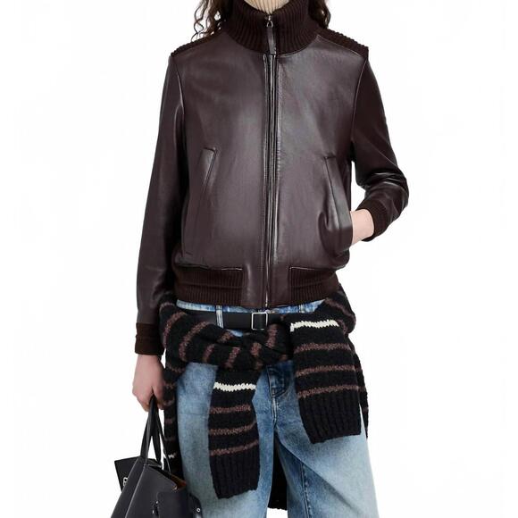 NEW PROENZA SCHOULER elenora leather jacket in chocolate